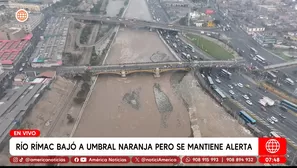 Río Rímac bajó a umbral naranja, pero se mantiene alerta, según Senamhi. Foto y video: América Noticias