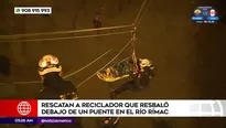 Rescate de reciclador que cayó al río Rímac. Foto y video: América Noticias