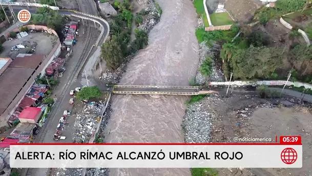 Río Rímac supera umbral rojo y enciende alarmas en Chosica. Foto: América Noticias