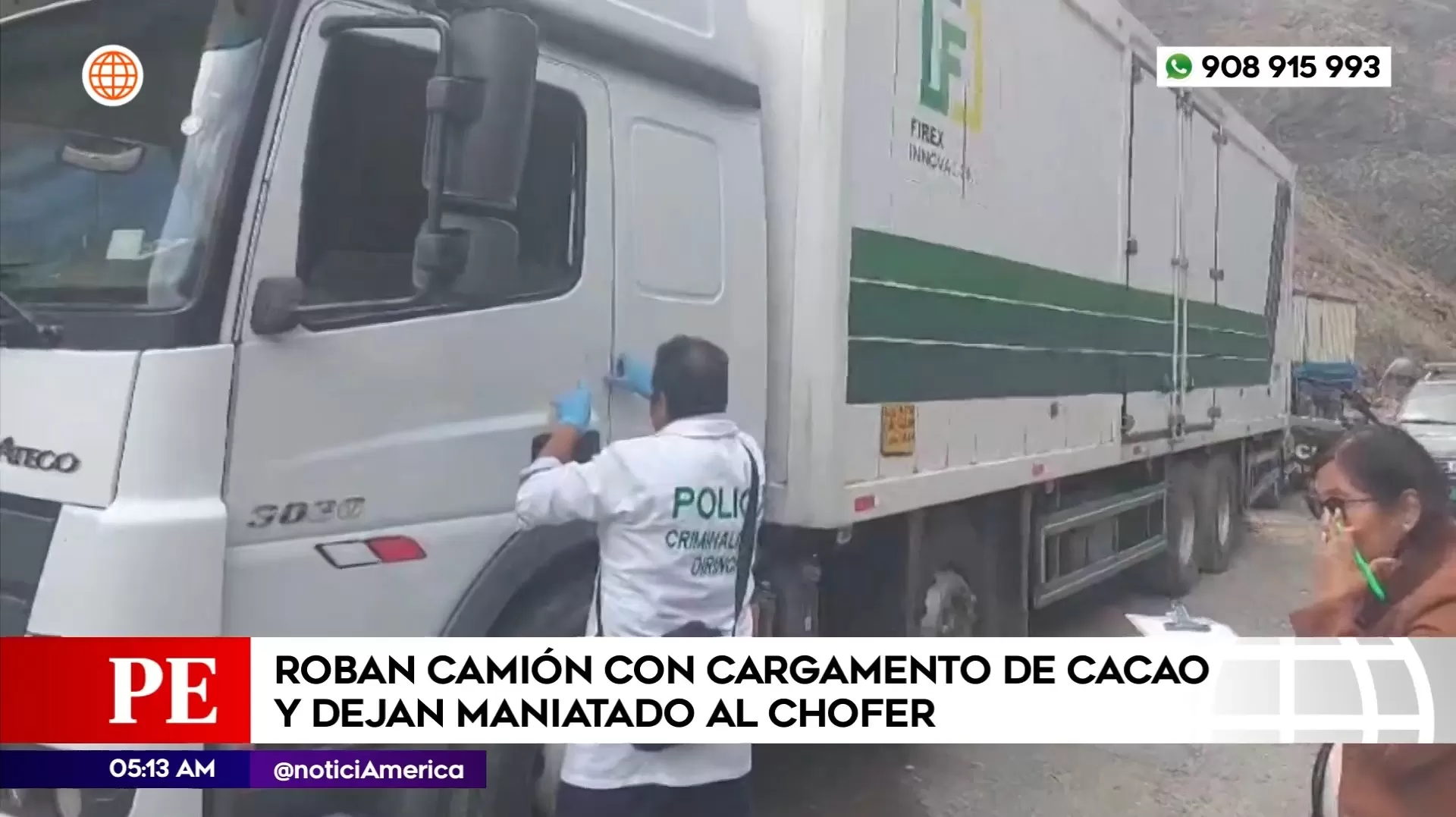 Roban cargamento de cacao en San Mateo. Foto: América Noticias