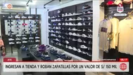 Roban 600 pares de zapatillas de tienda en Ate