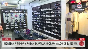 Roban 600 pares de zapatillas de tienda en Ate. Foto y video: América Noticias