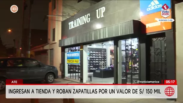 Roban 600 pares de zapatillas de tienda en Ate. Foto: América Noticias