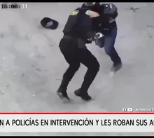 Roban armas a policías durante intervención en Ica. Foto y video: América Noticias