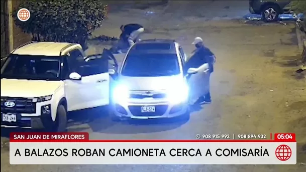 Roban camioneta a balazos en San Juan de Miraflores. Foto: América Noticias Roban camioneta a balazos en San Juan de Miraflores. Foto: América Noticias
