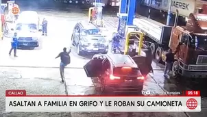 Roban camioneta a familia en grifo del Callao. Foto y video: América Noticias