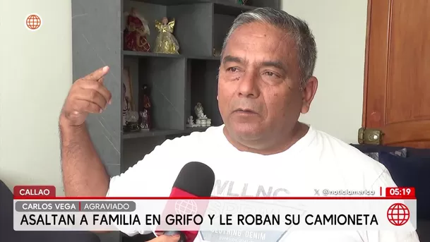 Roban camioneta a familia en grifo del Callao. Foto: América Noticias