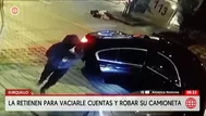 Roban camioneta y vacían cuentas a una mujer en Surquillo