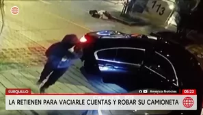 Roban camioneta y vacían cuentas a una mujer en Surquillo. Foto y video: América Noticias