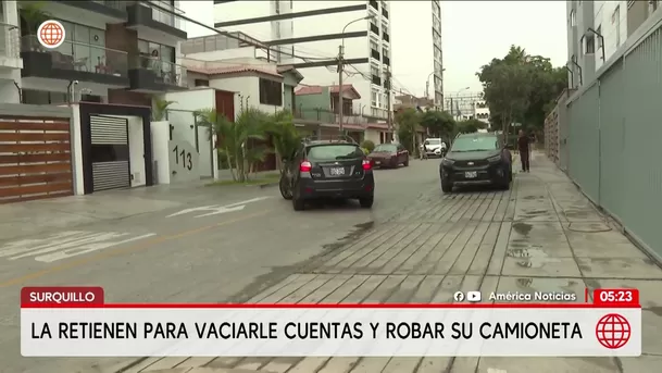 Roban camioneta y vacían cuentas a una mujer en Surquillo. Foto: América Noticias