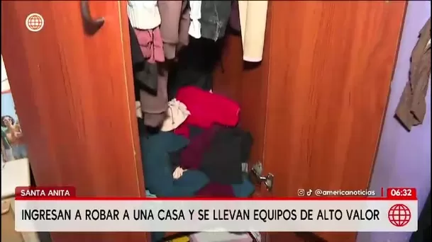 Delincuentes en auto y camioneta roban equipos tecnológicos en una casa de Santa Anita/ América Noticias