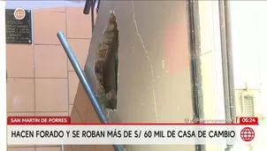 Roban más de S/ 60 mil en casa de cambio de San Martín de Porres. Foto y video: América Noticias