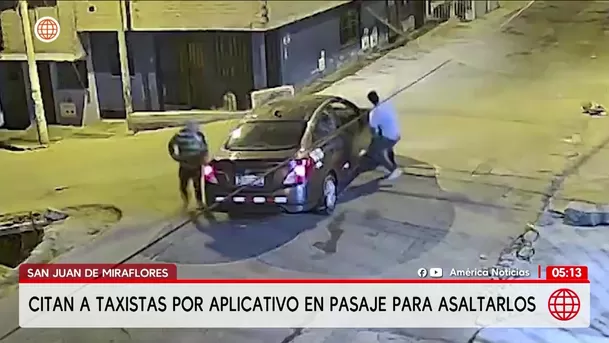 Roban a taxistas en San Juan de Miraflores. Foto: América Noticias Roban a taxistas en San Juan de Miraflores. Foto: América Noticias