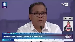 El candidato presidencial de Juntos por el Perú planteó un incremento de la remuneración mínima vital y anunció la creación de un fondo de S/ 15 mil millones para financiar a pequeños empresarios y emprendedores./ Video: Canal N