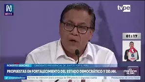 El candidato de Juntos por el Perú planteó recuperar mecanismos de participación ciudadana, reforzar la separación de poderes y transferir mayores recursos a los centros poblados./ Video: Canal N