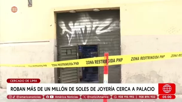 Robo de S/1 millón en joyería frente a Palacio de Gobierno. Foto: América Noticias Robo de S/1 millón en joyería frente a Palacio de Gobierno. Foto: América Noticias