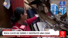 Roca cayó de un cerro y destruyó una vivienda en Chorrillos