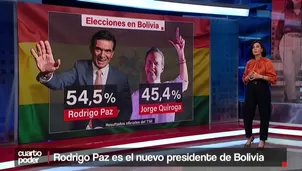 El conteo rápido dio como ganador a Rodrigo Paz con el 54.53 % de votos, según las autoridades electorales bolivianas. Video: Cuarto Poder