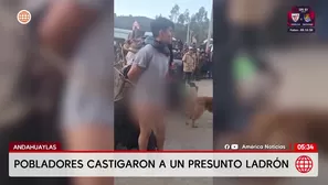 Ronderos castigan a presunto ladrón de colegio en Andahuaylas. Foto y video: América Noticias