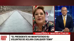 Rosario Sasieta, ministra de la Mujer y Poblaciones Vulnerables