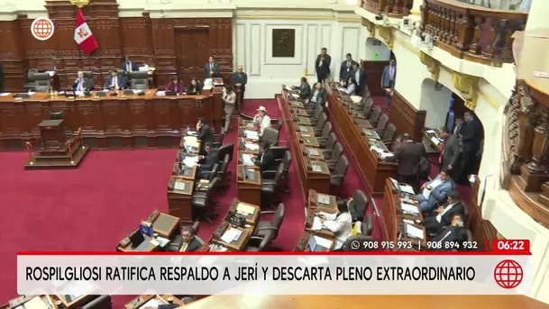 Rospigliosi niega pleno extraordinario y ratifica respaldo a presidente Jerí/ América Noticias Rospigliosi niega pleno extraordinario y ratifica respaldo a presidente Jerí/ América Noticias