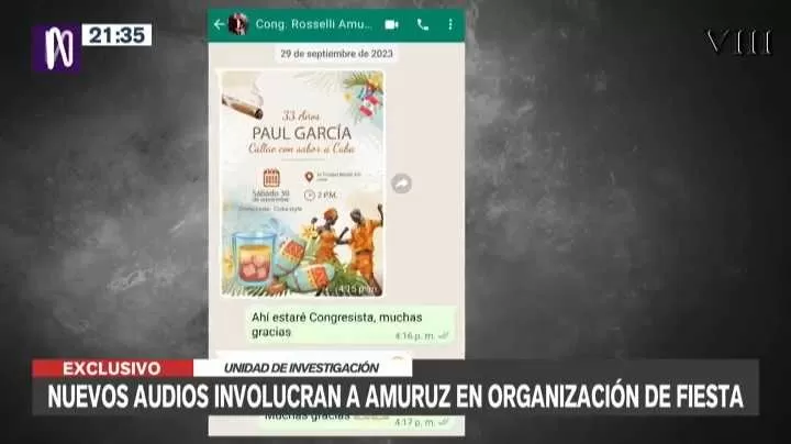 Conversación vía WhatsApp de la congresista Amuruz - Foto: Canal N