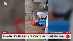 Rotura de tubería inunda varias viviendas en el Rímac. Foto y video: América Noticias