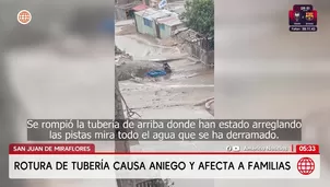 Rotura de tubería durante obras provoca gran aniego en San Juan de Miraflores. Foto y video: América Noticias