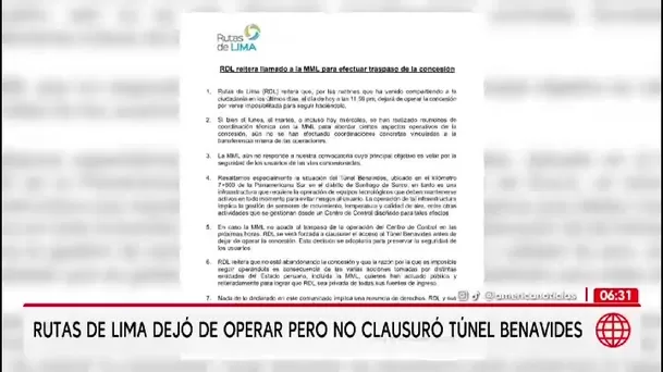Rutas de Lima cesa operaciones en peajes y túnel Benavides no fue cerrado/ América Noticias Rutas de Lima cesa operaciones en peajes y túnel Benavides no fue cerrado/ América Noticias