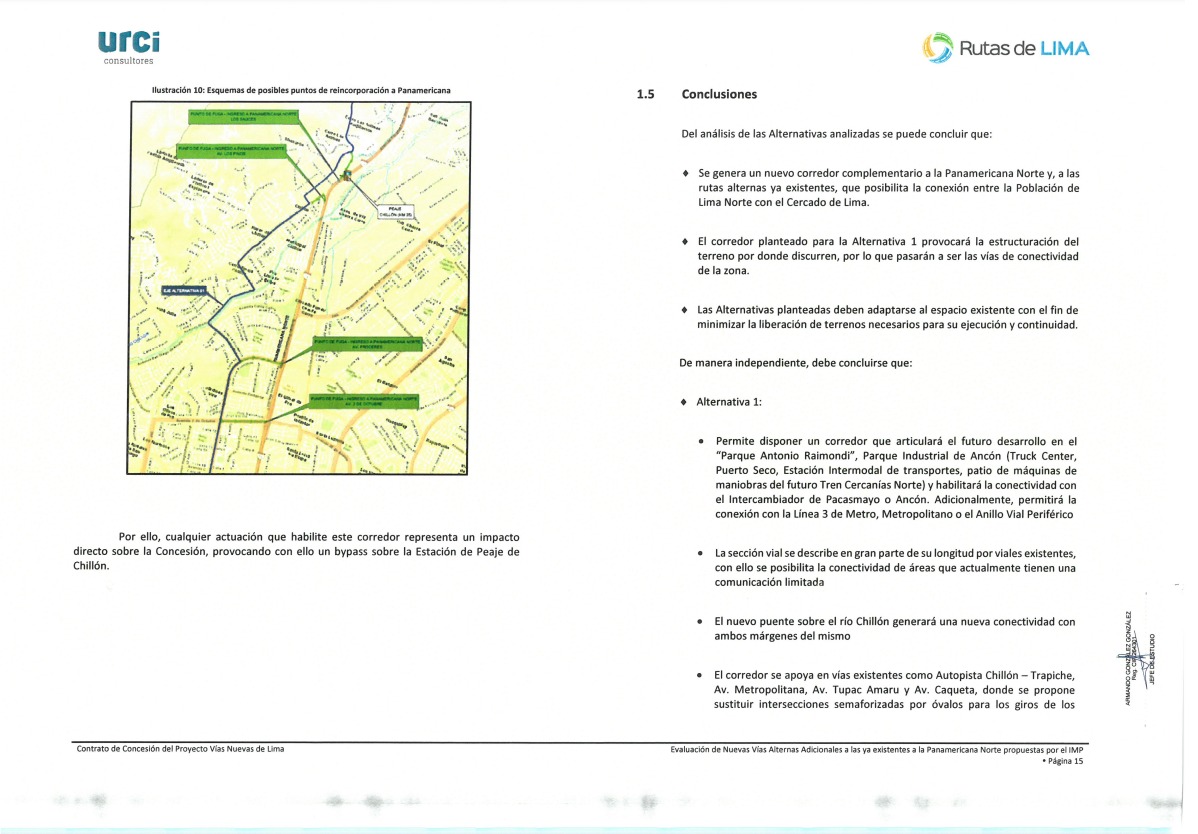 Rutas de Lima entregó informe técnico a la MML para vía alterna en la Panamericana Norte