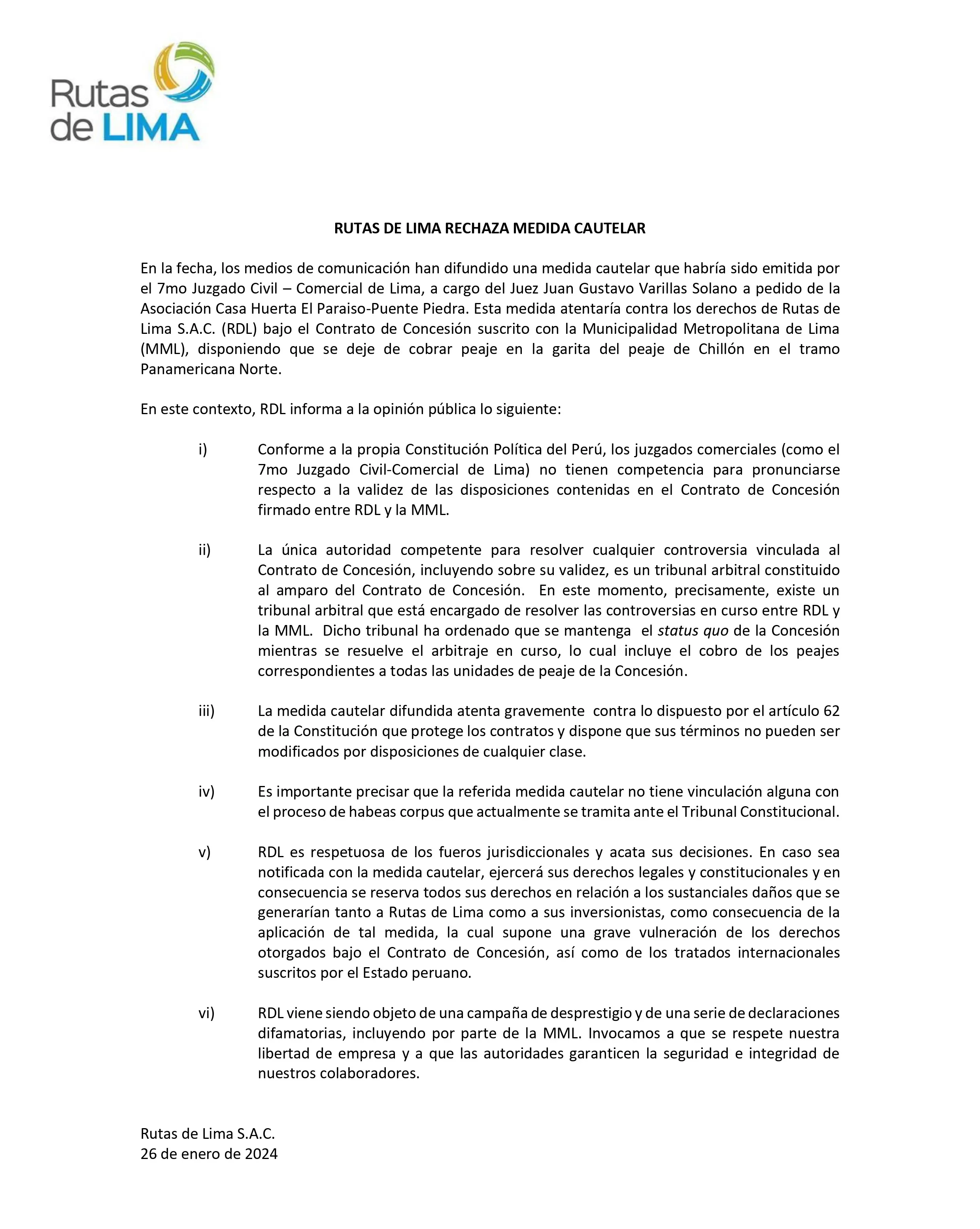 Rutas de Lima rechazó medida judicial para cesar el cobro de peajes en Puente Piedra - Foto: Canal N