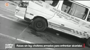 Más de 70 choferes asesinados en lo que va del año llevan a transportistas a armarse en legítima defensa. Video: Cuarto Poder