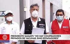 Sagasti: "No hay compradores privados de vacunas, sino estafadores" - Noticias de estafadores