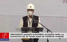 Francisco Sagasti suscribió acuerdo para la donación de 20 toneladas de oxígeno diarias - Noticias de donacion