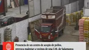 Vecinos se quejaban por centro de acopio de pollos. Foto: captura de TV