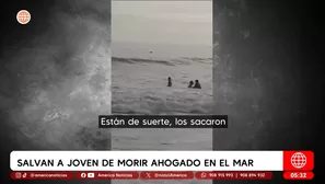 Salvan a joven de morir ahogado en el mar en Chorrillos. Foto y video: América Noticias