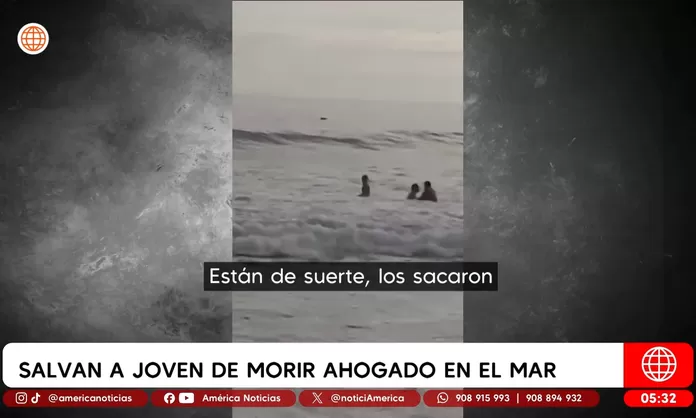 Chorrillos: Salvan a joven de morir ahogado en el mar