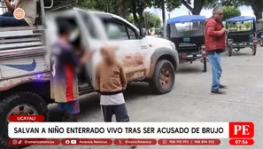 Salvan a niño enterrado vivo tras ser acusado de brujo en Ucayali. Foto y video: América Noticias