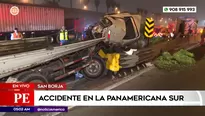 Accidente de tránsito en la Panamericana Sur, en San Borja. Foto y video: América Noticias