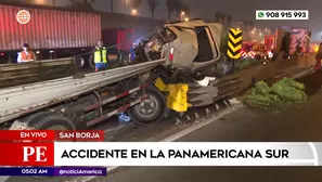 Accidente de tránsito en la Panamericana Sur, en San Borja. Foto y video: América Noticias