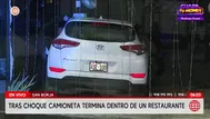 San Borja: Camioneta se despista y termina dentro de restaurante