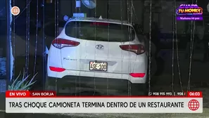 Camioneta se despista y termina dentro de restaurante en San Borja. Foto y video: América Noticias