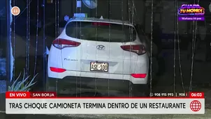 Camioneta se despista y termina dentro de restaurante en San Borja. Foto y video: América Noticias