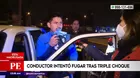 San Borja: Conductor intentó fugar tras triple choque 