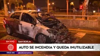 Auto se incendió en San Borja. Foto y video: América Noticias