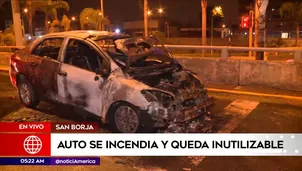 Auto se incendió en San Borja. Foto y video: América Noticias