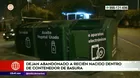 San Isidro: Bebé recién nacido fue abandonado en contenedor de basura