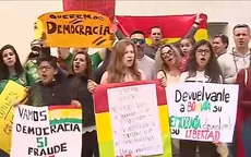 San Isidro: bolivianos protestan frente a embajada tras reelección de Evo Morales - Noticias de embajada-britanica
