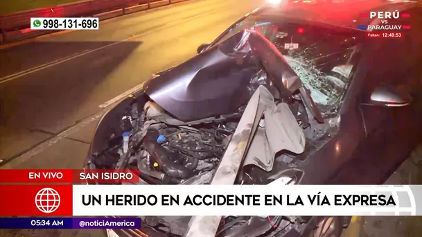 Accidente de tránsito en la Vía Expresa en San Isidro. Foto: América Noticias