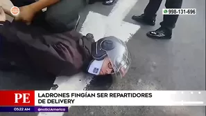 Ladrones fingían ser repartidores de delivery. Foto y video: América Noticias